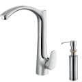 Vigo Andromeda Swan Neck Kitchen Faucet and Soap Dispenser