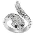 Tressa Silvertone Pave-set CZ Wrap-around Snake Ring