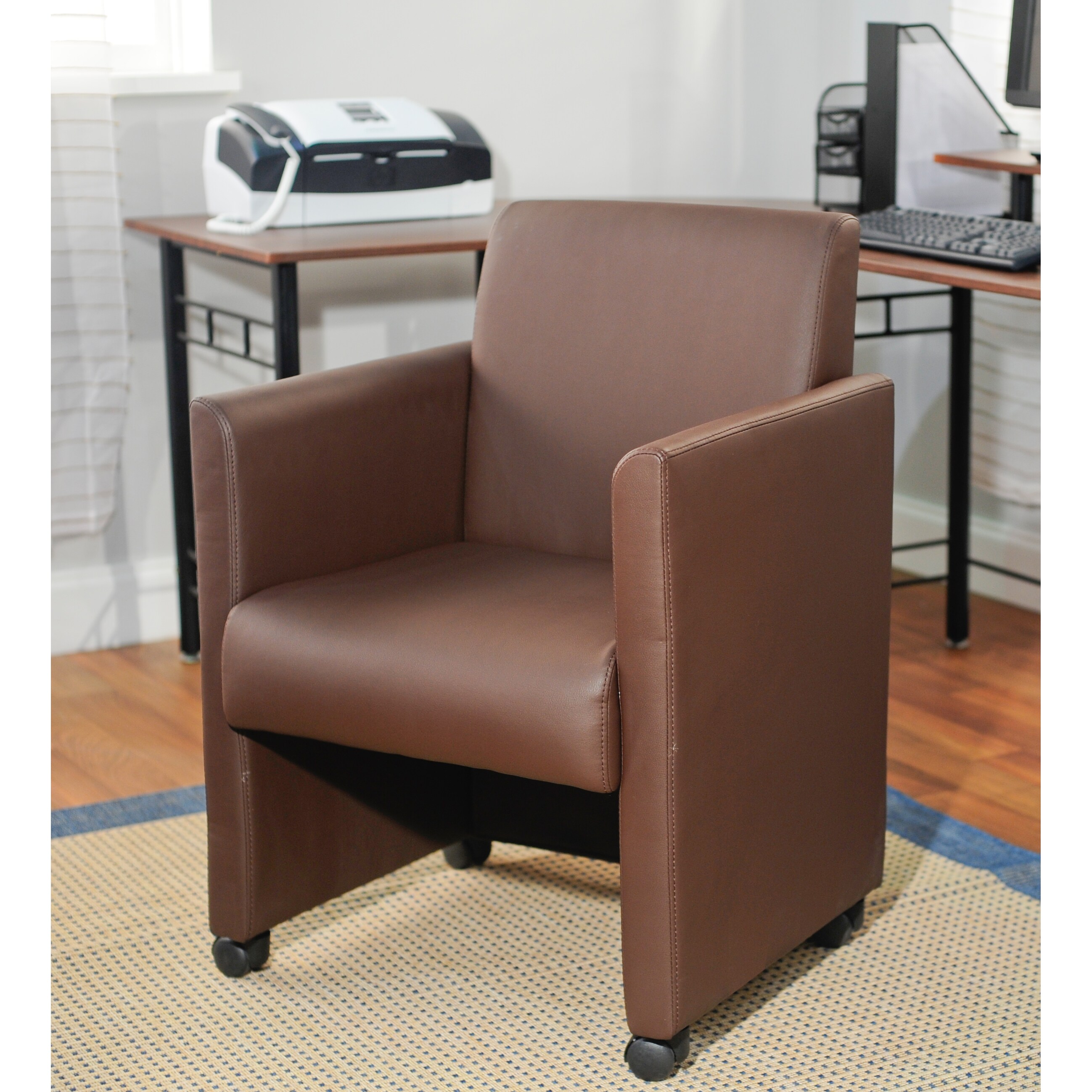 Rolling Chocolate Vinyl Office Chair