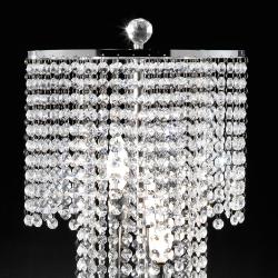Crystal Rain 3-light Chrome Crystal Table Lamp