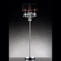 Noble 3-light Black Faux Silk Shade Chrome Crystal Floor Lamp
