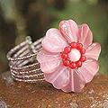 Stainless Steel 'Sweetheart Blossom' Beaded Wrap Bracelet (Thailand)