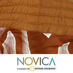 Cotton 'Caramel Clouds' Batik Robe (Indonesia)