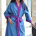 Cotton 'Blue Orchid' Robe (Indonesia)