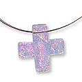 Dichroic Art Glass 'Cross of Light' Cross Necklace (Mexico)