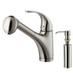 VIGO Stainless Steel Pull-Out Spray Kitchen Faucet with Soap Dispenser