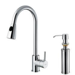 VIGO Chrome Pull-Out Spray Kitchen Faucet with Soap Dispenser
