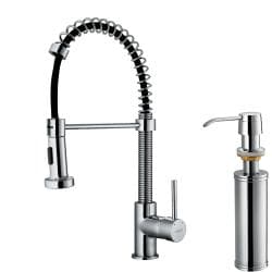 VIGO Chrome Pull-Out Spray Kitchen Faucet with Soap Dispenser