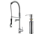 Vigo Chrome Pullout Spray Kitchen Faucet with Soap Dispenser
