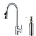 VIGO Chrome Pull-Out Spray Kitchen Faucet with Soap Dispenser