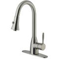 VIGO Stainless Steel Pull-Out Spray Kitchen Faucet with Deck Plate