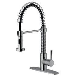 VIGO Chrome Pull-Out Spray Kitchen Faucet with Deck Plate