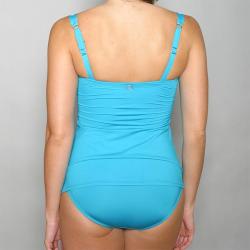 Jantzen Women's Teal Maillot Vamp One-piece Swimsuit 