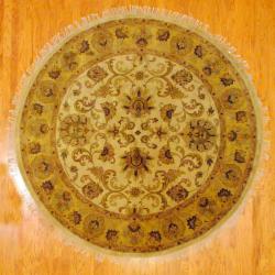 Indo Hand-knotted Beige/ Gold Mahal Wool Rug (8' x 8')
