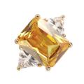 14k Goldplated Yellow and Clear Cubic Zirconia Cocktail Ring