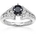 14k Gold 1 1/2ct TDW Black and White Diamond Ring