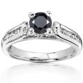 14k Gold 1ct TDW Black and White Diamond Engagement Ring (H-I, I1-I2)