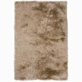 Hand-woven Beige/ Tan Shag Rug (2' x 3')