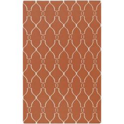 Hand Woven Prep Orange Wool Rug (5' x 8')