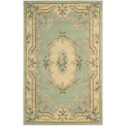 Brilliante Green/ Red Wool Rug (4'9 x 7'6)
