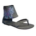 Muk Luks Women's Sun Luk Printed Canvas Ankle Cuff Thongs