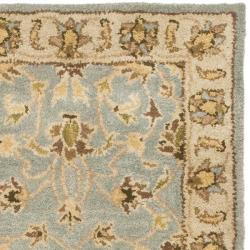Handmade Kashmar Light Blue/ Beige Wool Runner (2'3 x 8')