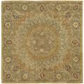 Handmade Medallion Light Brown/ Grey Wool Rug (6' Square)