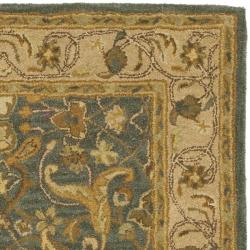 Handmade Heritage Kashen Blue/ Beige Wool Rug (4' x 6')