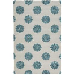 Handmade Soho Medallion Light Silver N. Z. Wool Rug (5'x 8')