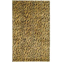 Handmade Soho Leopard Skin Beige N. Z. Wool Rug (9'6 x 13'6)