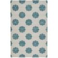 Handmade Soho Medallion Light Silver N. Z. Wool Rug (7'6 x 9'6)