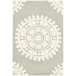 Handmade Soho Chrono Grey/ Ivory New Zealand Wool Rug (2' x 3')