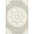 Handmade Soho Chrono Grey/ Ivory New Zealand Wool Rug (2' x 3')