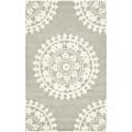 Handmade Soho Chrono Grey/ Ivory N. Z. Wool Rug (3'6 x 5'6')