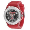 Geneva Women's Platinum Rhinestone Texas Tech University Watch
