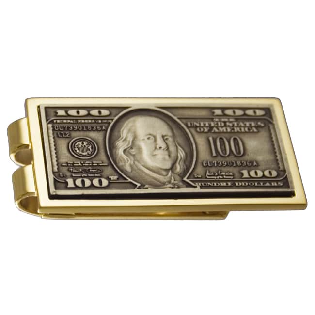 Goldtone 100 dollar Bill Money Clip