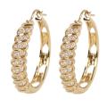 NEXTE Jewelry Goldtone Cubic Zirconia Swirl Hoop Earrings