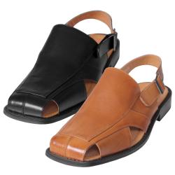 Boston Traveler Men's Genuine Leather Square Toe Sandals