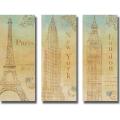 John Zaccheo 'Travel Monuments' 3-piece Canvas Art Set