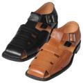 Boston Traveler Men's Genuine Leather Square Toe Sandals