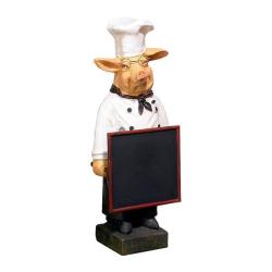 French Chef Pig Menu Chalk Board