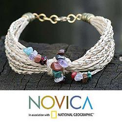 18k Goldplated 'Gemstone Cascade' Palm Bracelet (Brazil)