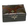 Handcrafted Leather 'Star Paths' Jewelry Box (Brazil)