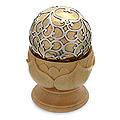 Handcrafted Brass and Silver 'Peace' Sphere Sculpture (Indonesia)