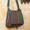 Cotton and Leather 'Maya Rainbow' Medium Shoulder Bag (Guatemala)