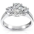14k White Gold 1 3/5ct TDW Certified Diamond Engagement Ring (G-H, SI2-I1)
