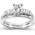 14k White Gold 1ct TDW Certifed Diamond Bridal Ring Set (D-E, SI1-SI2)