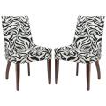 Zebra Print Black and White Side Chairs (Set of 2)