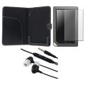 3-piece Leather Case/ Headset/ Protector for Barnes & Noble Nook Color