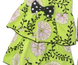 Ann Loren Girl's 'Flowering Vines' Top and Ruffled Pant Set 